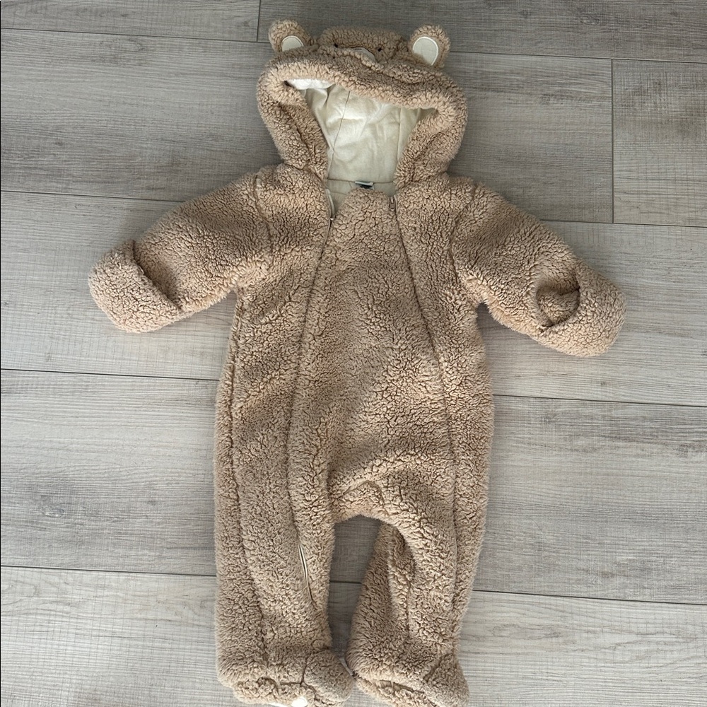 Little Me Fuzzy Bear Pram Suit 6-9 Month - Picture 3 of 6